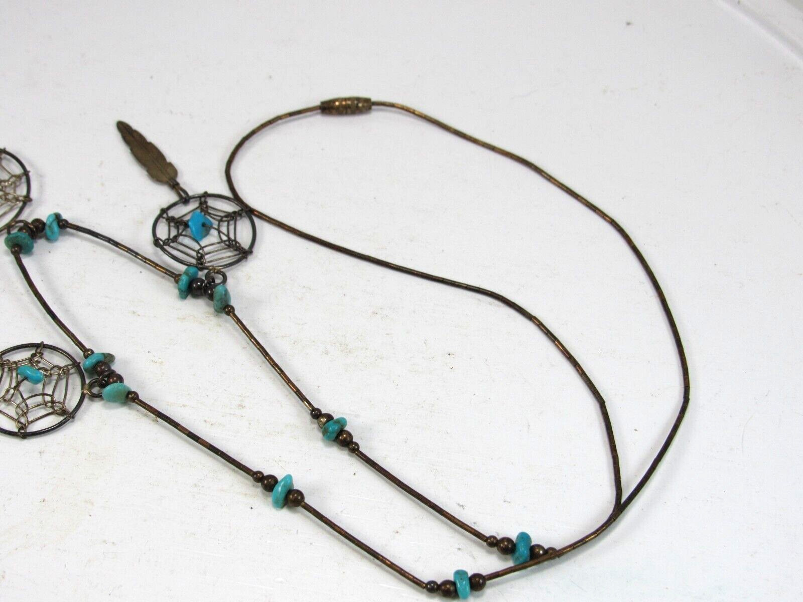 Vintage Sterling Liquid Silver Necklace Turquoise… - image 13