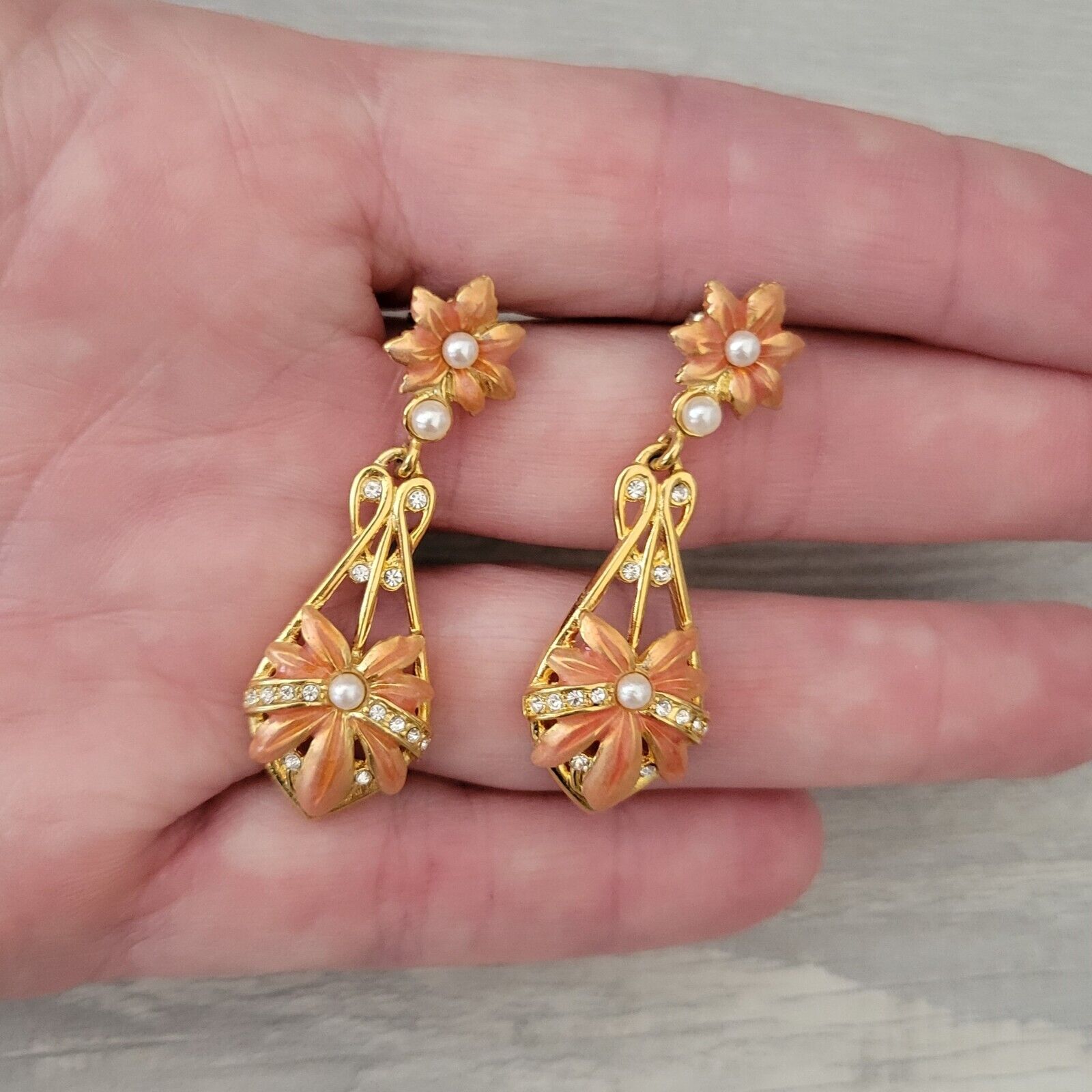 Vintage Joan Rivers Earrings Chandelier Dangle En… - image 6