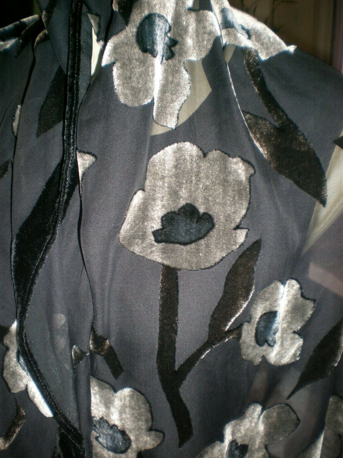 BLOOMINGDALES Crushed Velvet BLACK Scarf Shawl SH… - image 5