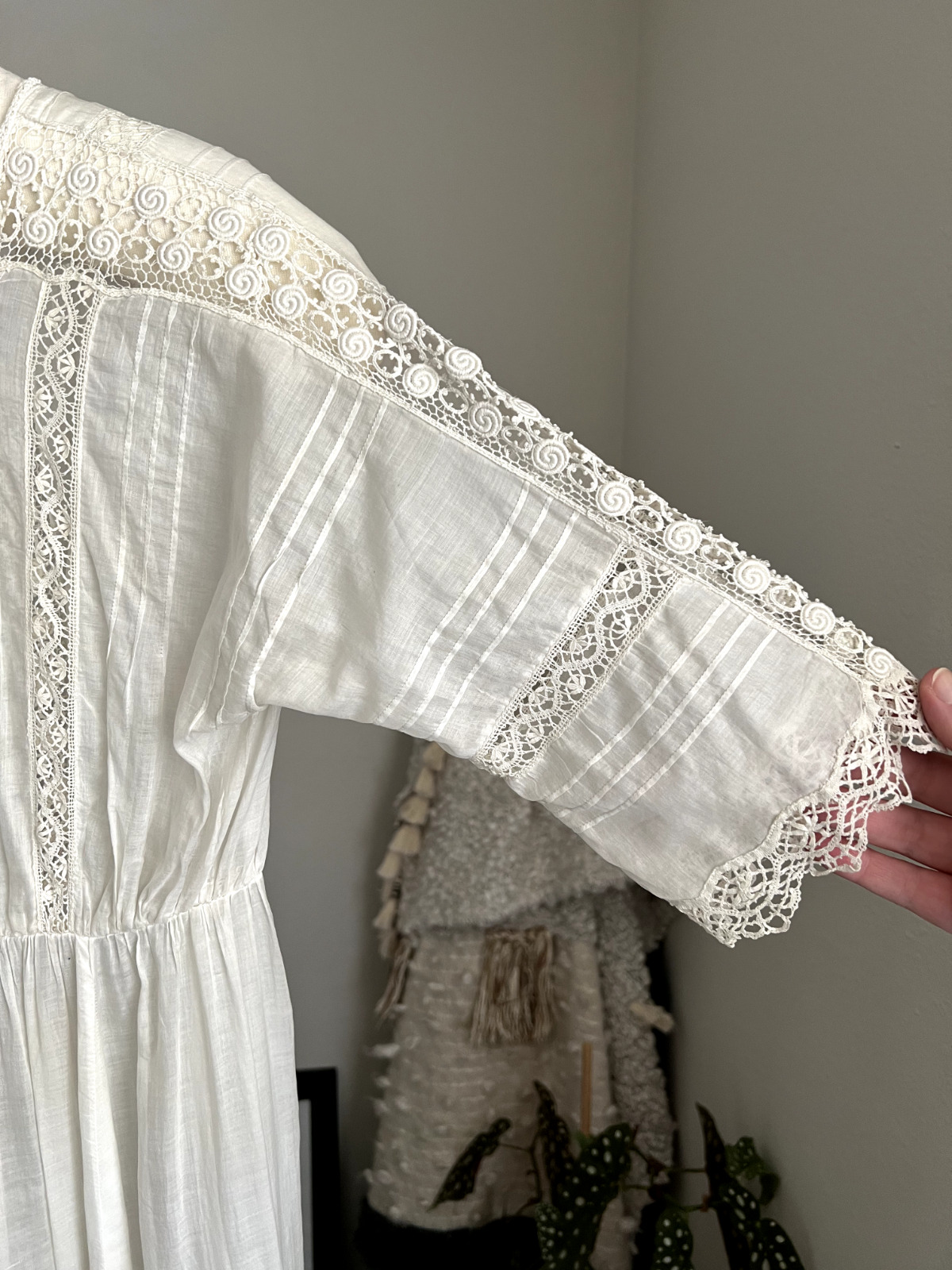 Antique Edwardian Irish Lace Pintucking Cotton La… - image 8