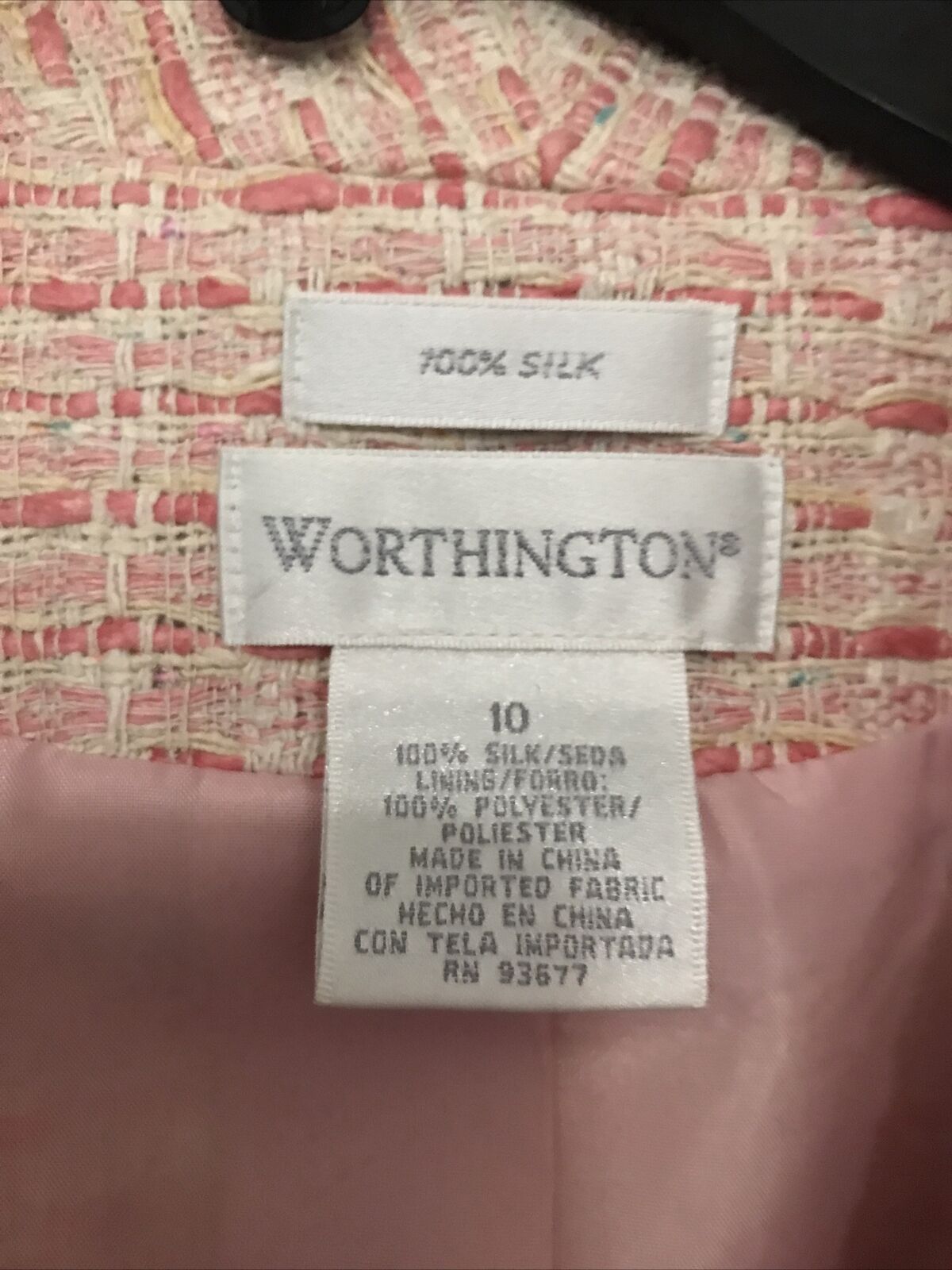 Vintage Worthington Pink 100% Silk Lining blazer … - image 2