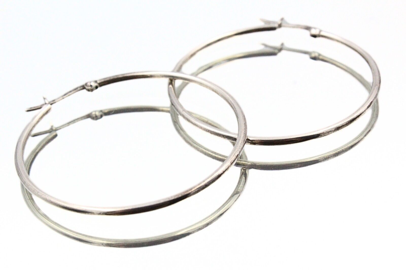 Exquisite Sterling Silver Large Hoop Earrings - image 8