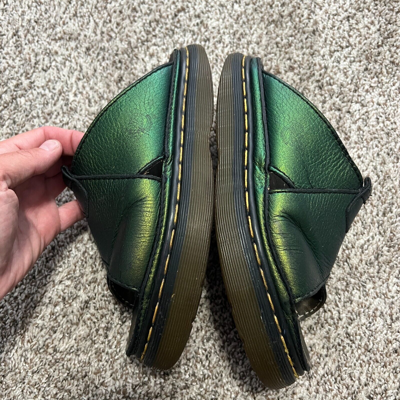 Rare VTG 90s Docs Dr Martens Chunky Green Metalli… - image 5