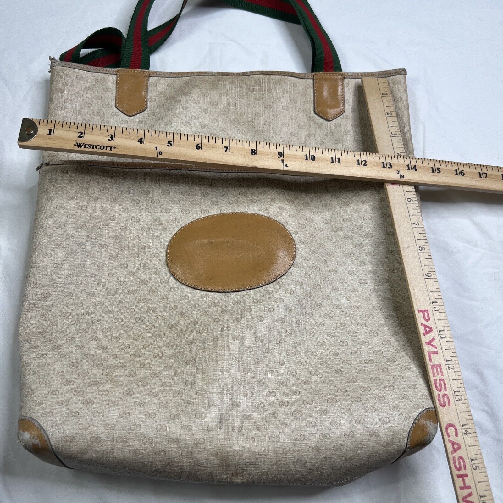 Gucci Beige GG Monogram Large Tote With Front Poc… - image 13