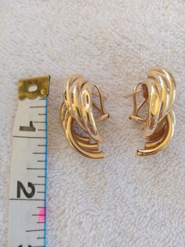 Large Vintage Estate 14k Yellow Gold Earrings 12.1