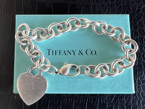 Tiffany & Co Heart Tag Charm Bracelet in Sterling… - image 1