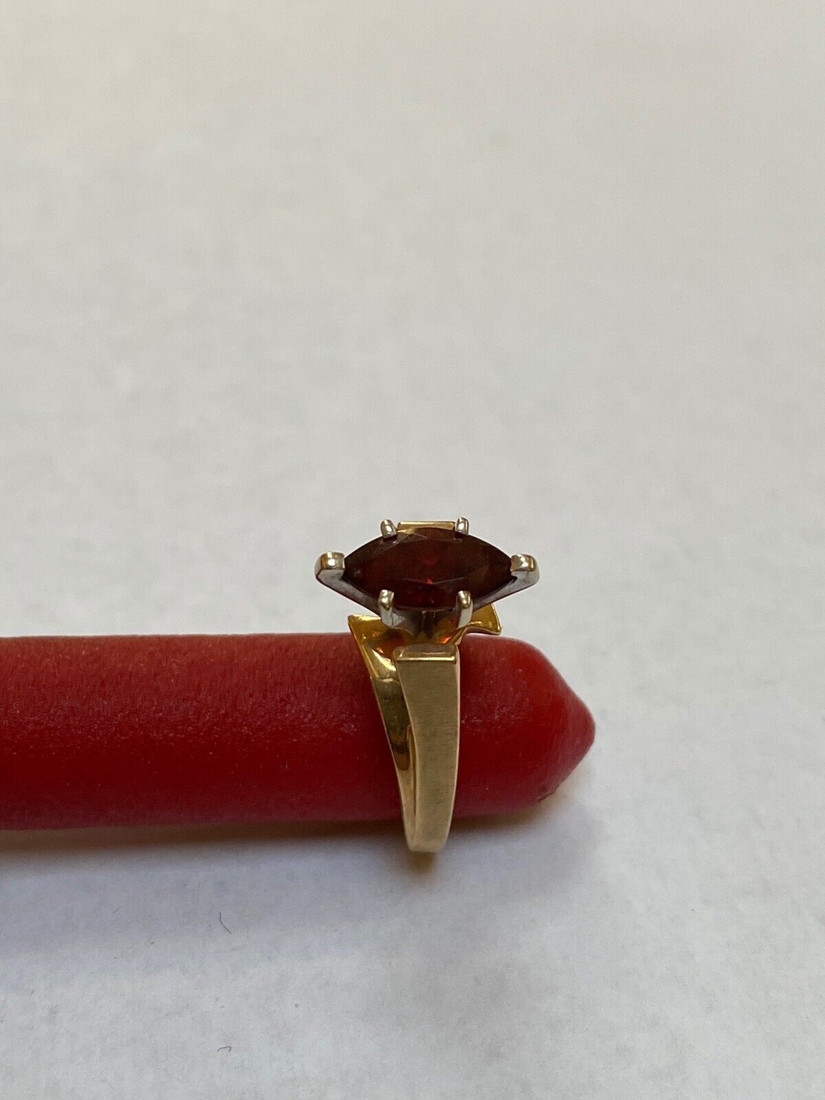 DESIGNER T&C 10K YELLOW GOLD  MARQUIS CUT GARNET … - image 8