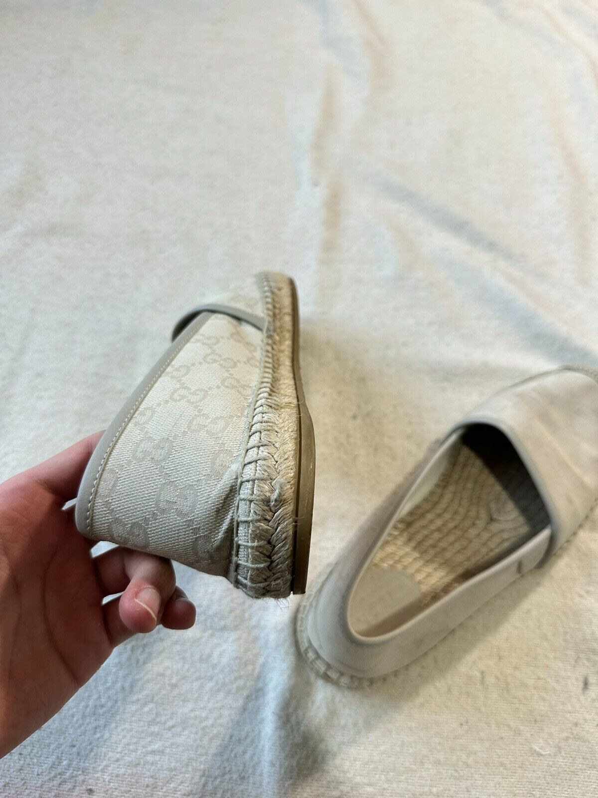 Authentic Gucci Espadrilles GG Monogram Canvas Iv… - image 10