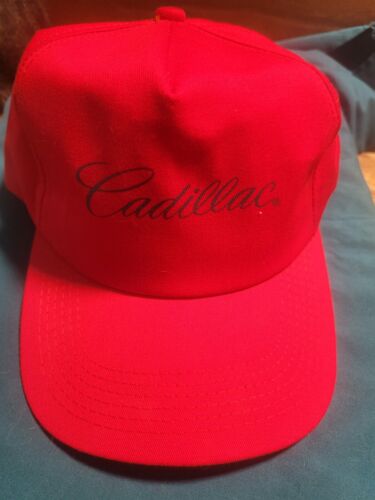 Vtg 80s 90s Cadillac Snapback Hat Cup Red Luxury C