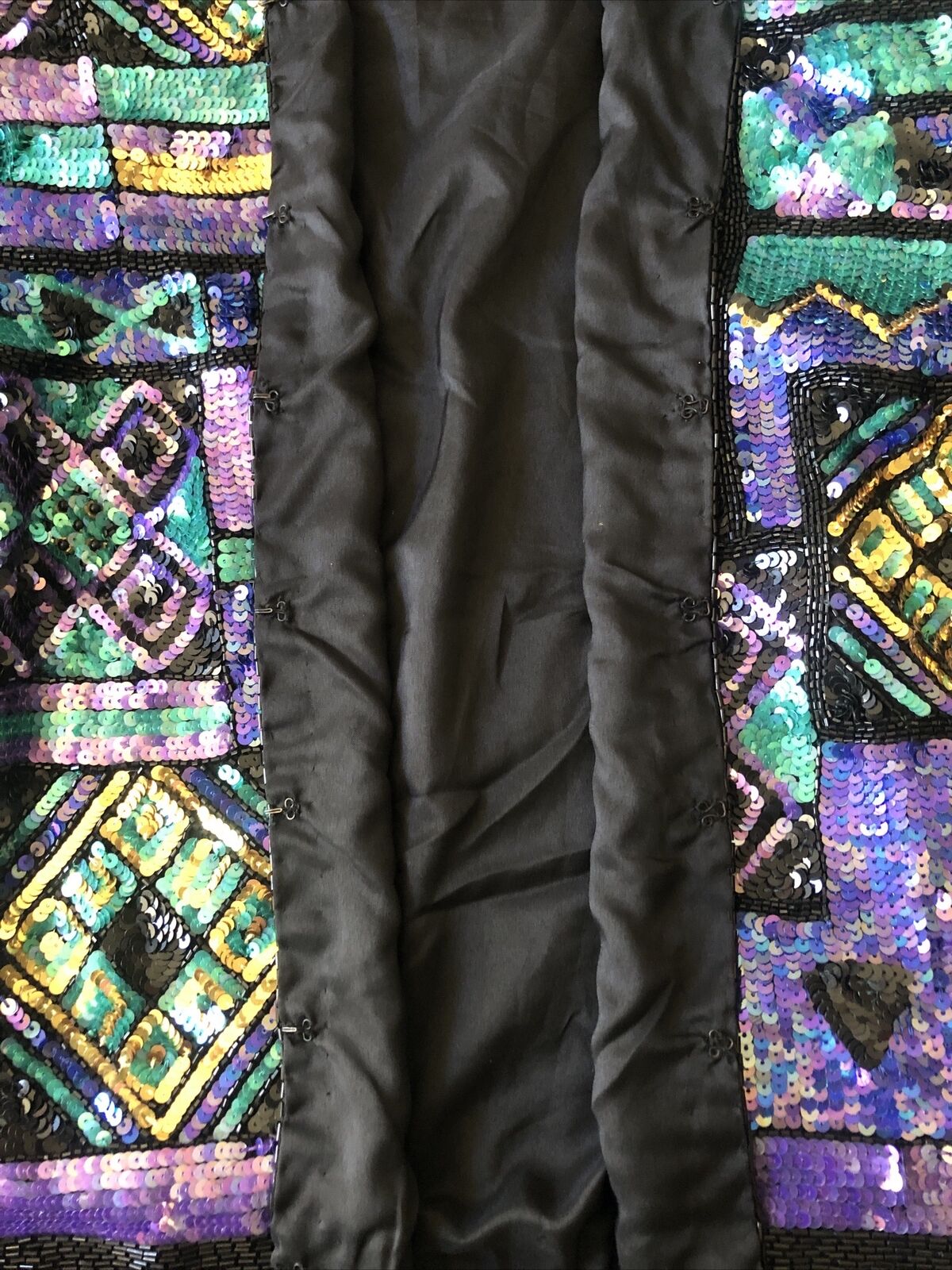 Vtg Jacket Lawrence Kazar 100% Silk Sequin Beaded… - image 20