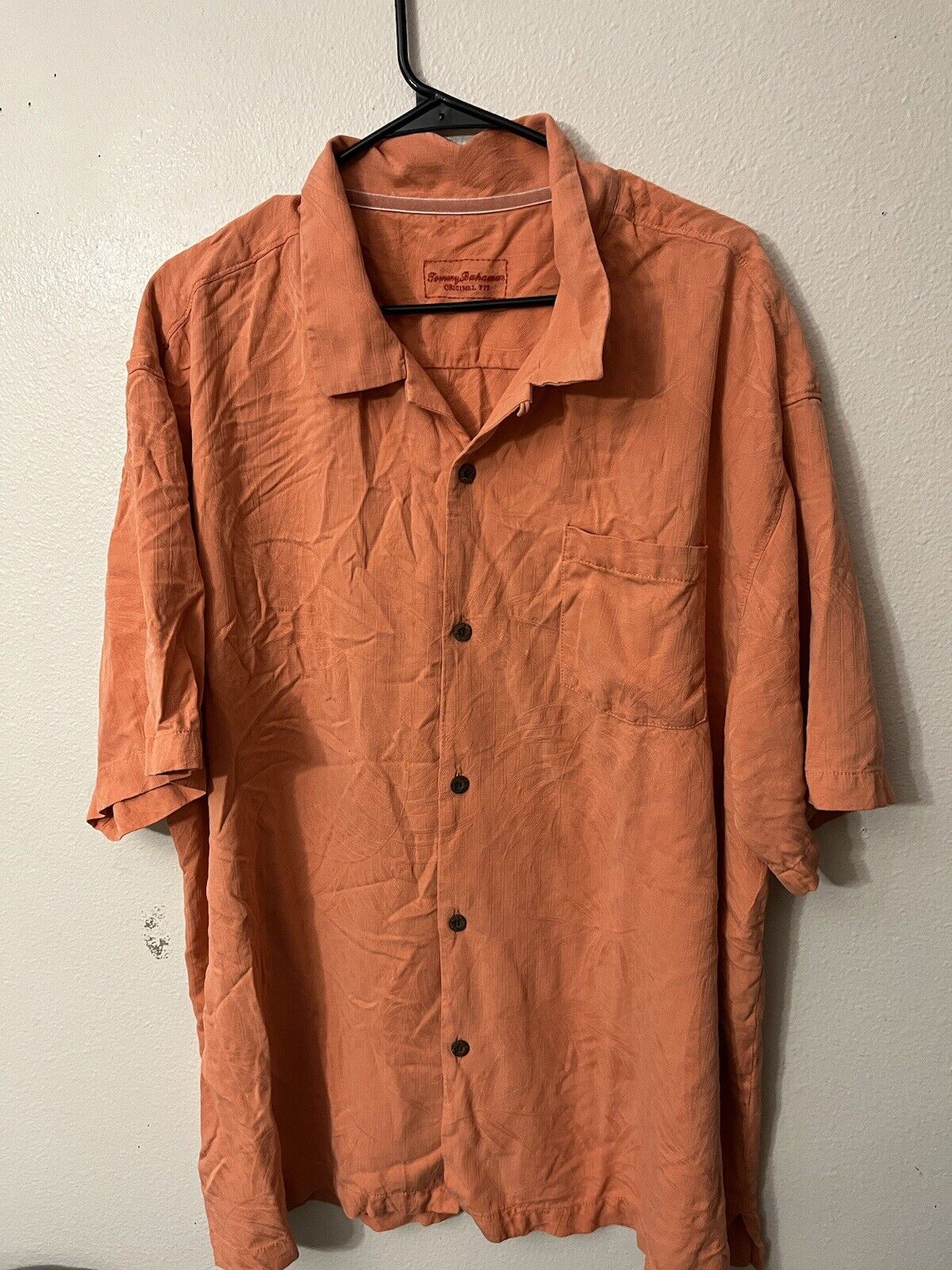 Tommy Bahama Original Fit Orange Silk Button Up S… - image 1