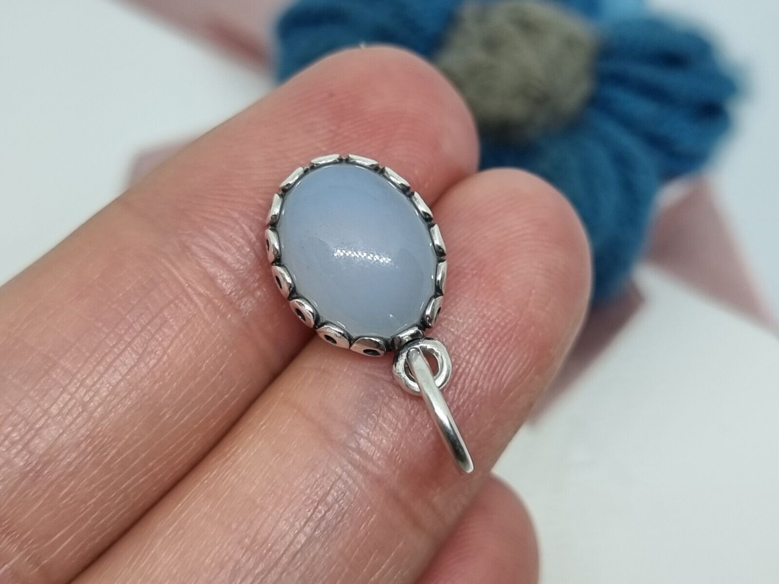 Genuine Pandora Chalcedony Forever my Friend Dang… - image 2