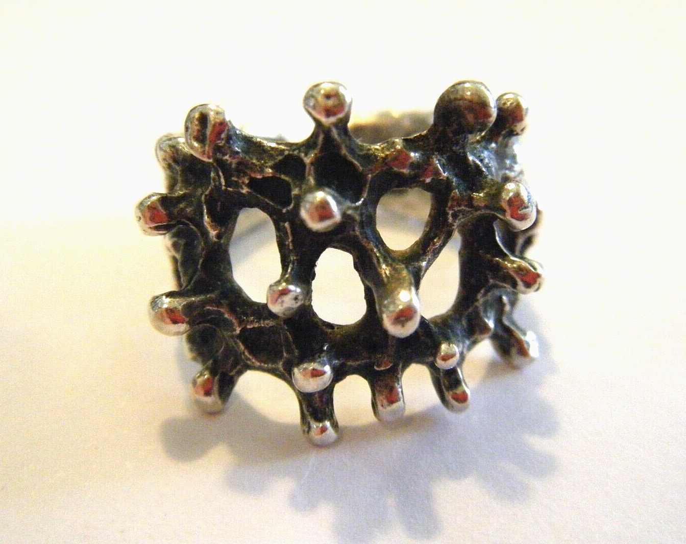 Vintage 60s - 70s Sterling Silver Brutalist Moder… - image 2