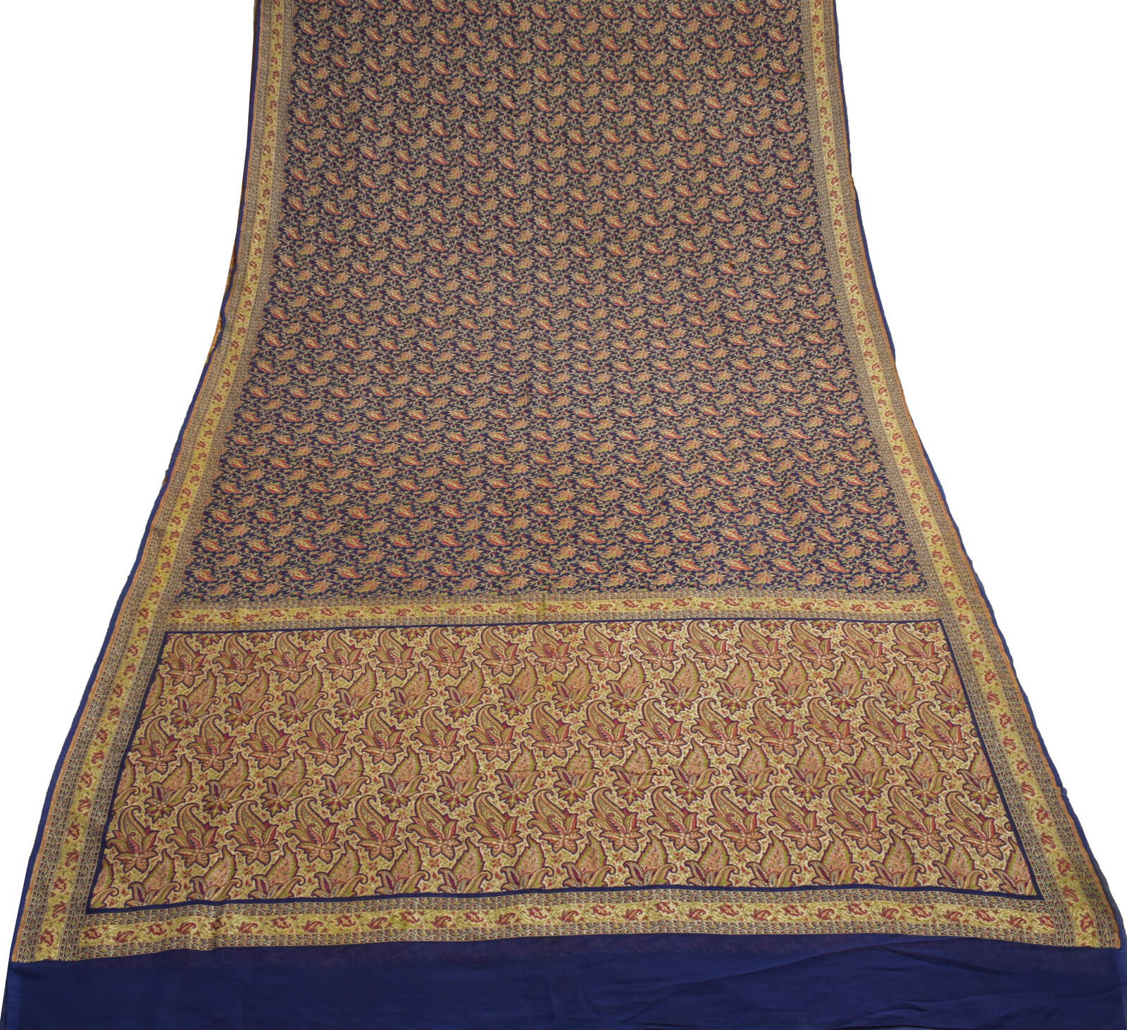 Sushila Vintage Blue HEAVY Saree Pure Georgette S… - image 1