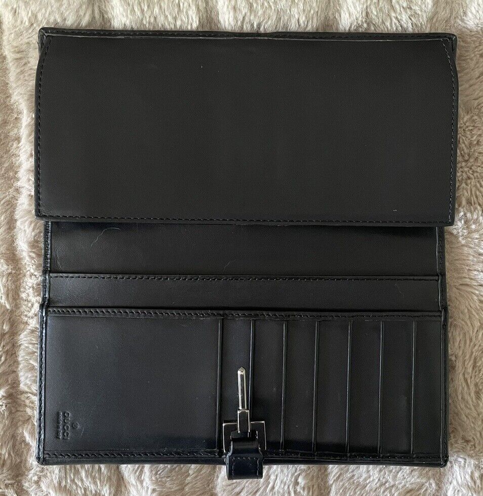 GUCCI Jackie Vintage Canvas Black Long Wallet AUT… - image 4