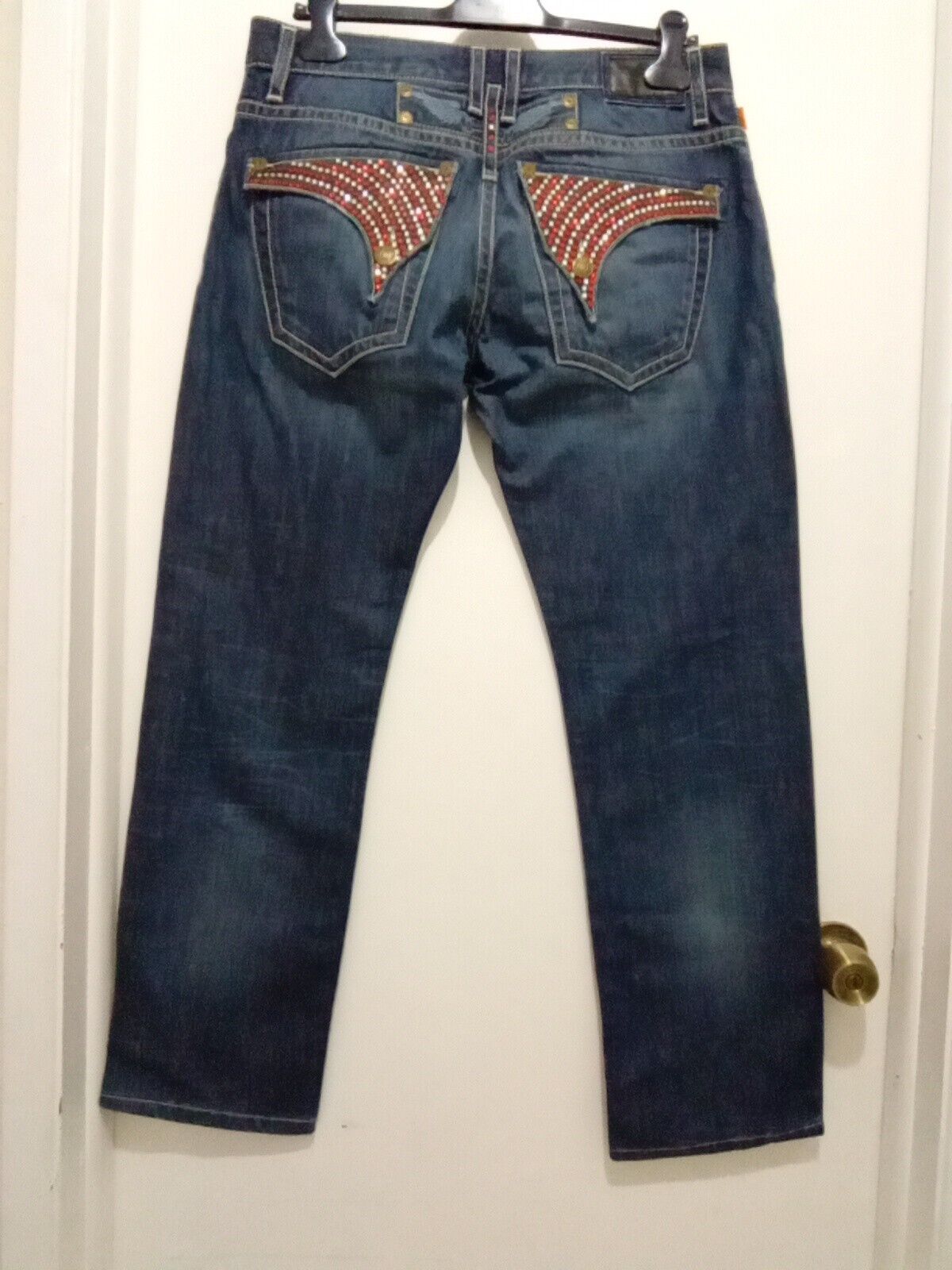 ROBIN'S Jean Blue Jeans Long Flap Red Swarovski/S… - image 5