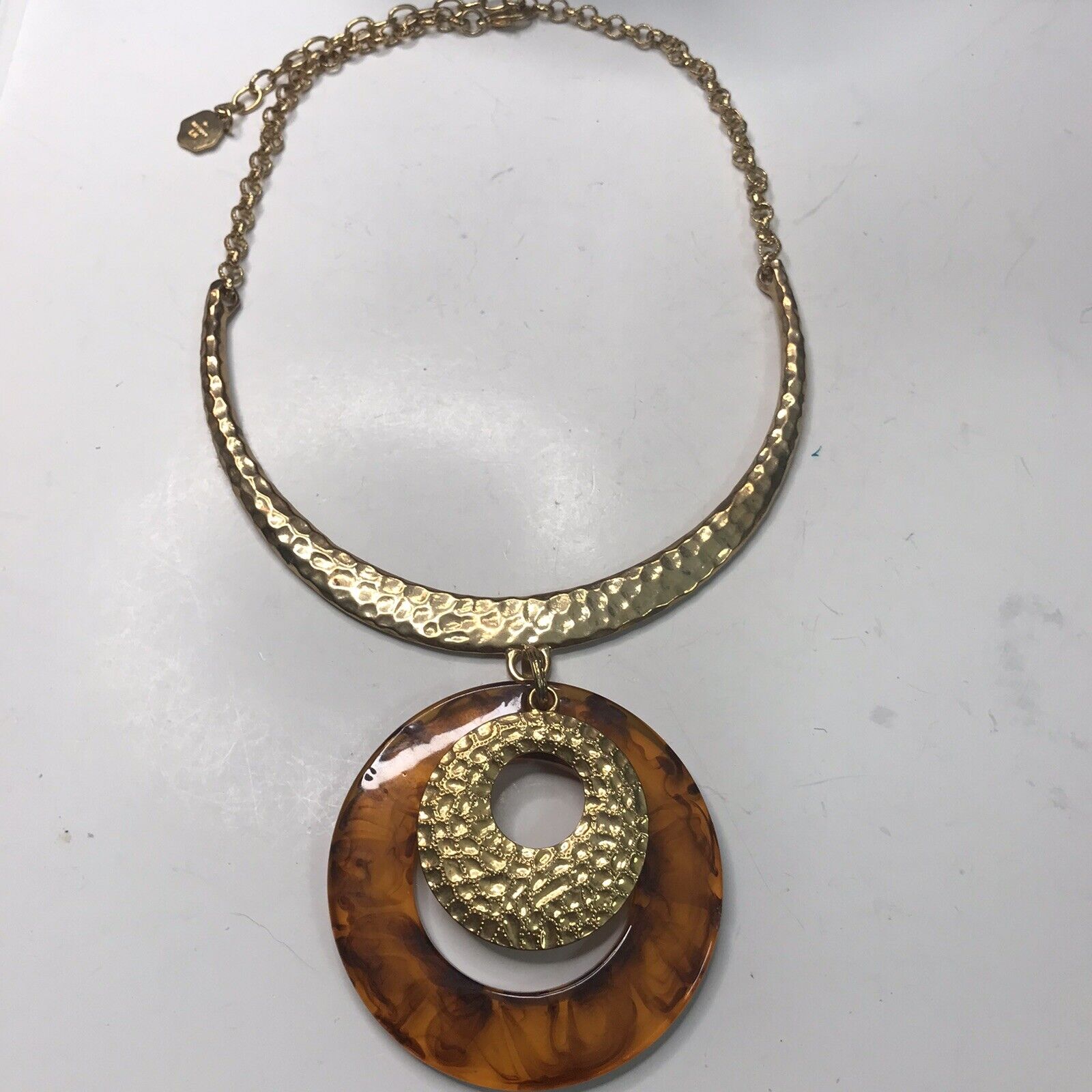 Vintage Graziano Gold Tone Necklace Large Faux To… - image 2