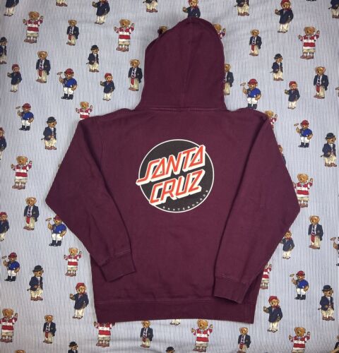 Vintage Y2K Santa Cruz Skate Maroon Burgundy Pull… - image 1