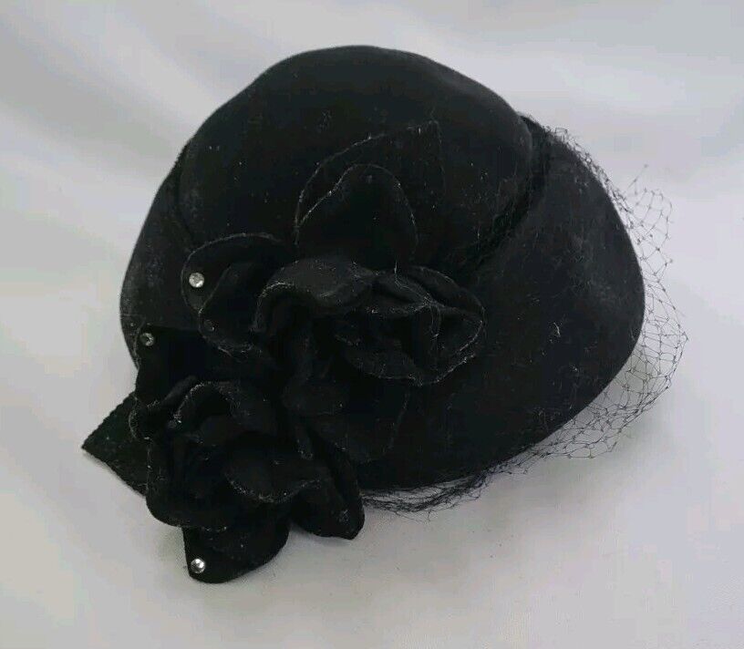 Antique Vintage Stylish 30's 40s Women's Hat Blac… - image 15