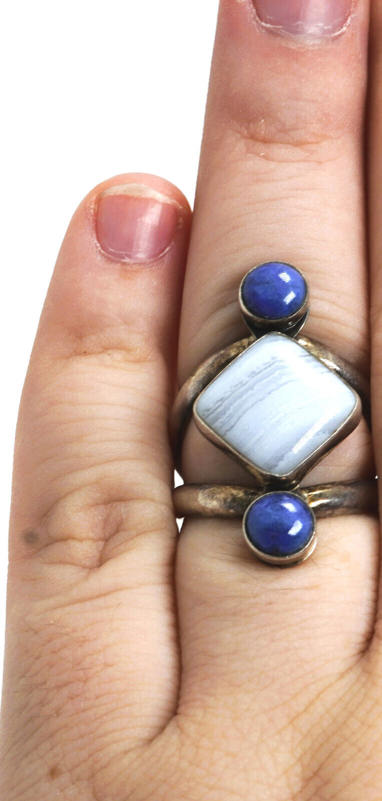 DTR Desert Rose Trading Lace Agate & Lapis Ring, … - image 7