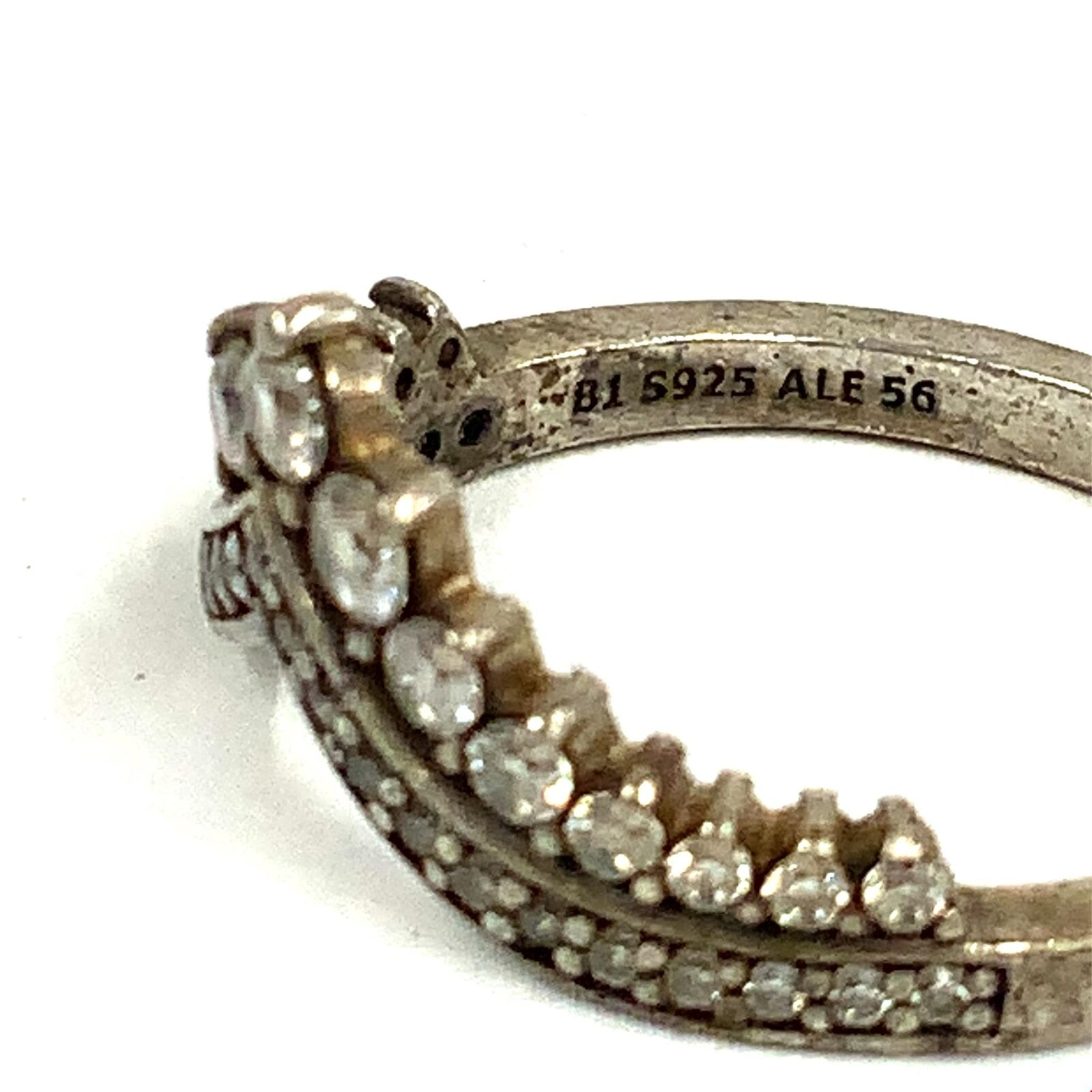 Vintage Signed Sterling ALE Pandora Facet CZ Ston… - image 5