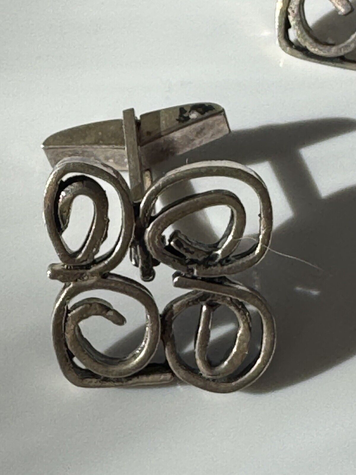 modernist sterling silver cufflinks - image 2