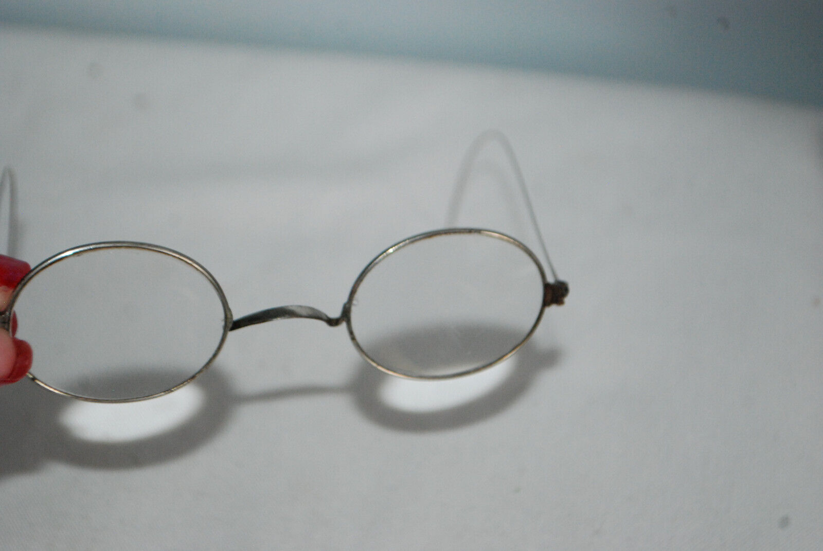 Antique EYE GLASSES Round Silver  Frames And Case - image 3