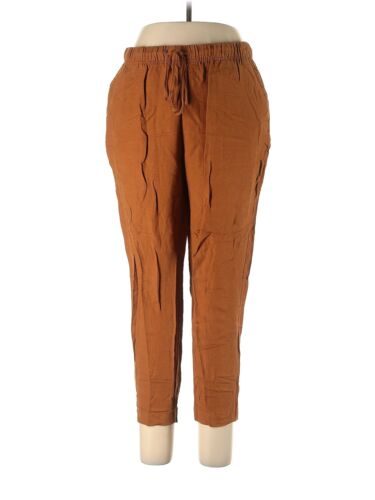 A New Day Women Brown Linen Pants L - image 1