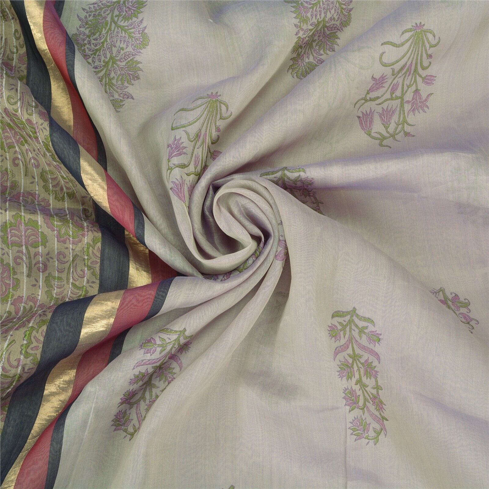 Sanskriti Vintage Purple Sarees Cotton Silk Block… - image 10