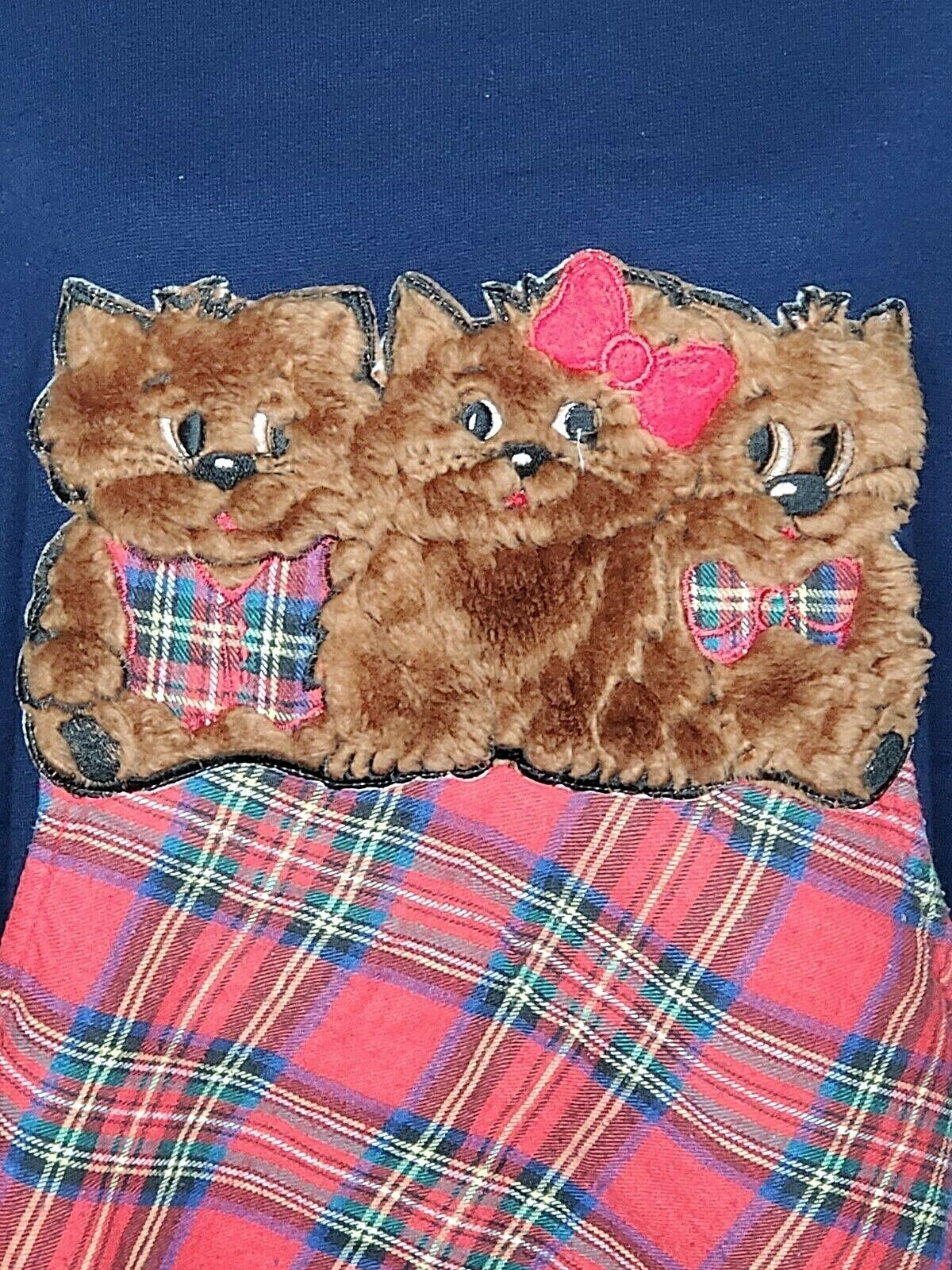 Kittens Plaid Nightgown Shirt Pockets Kawaii Furr… - image 2