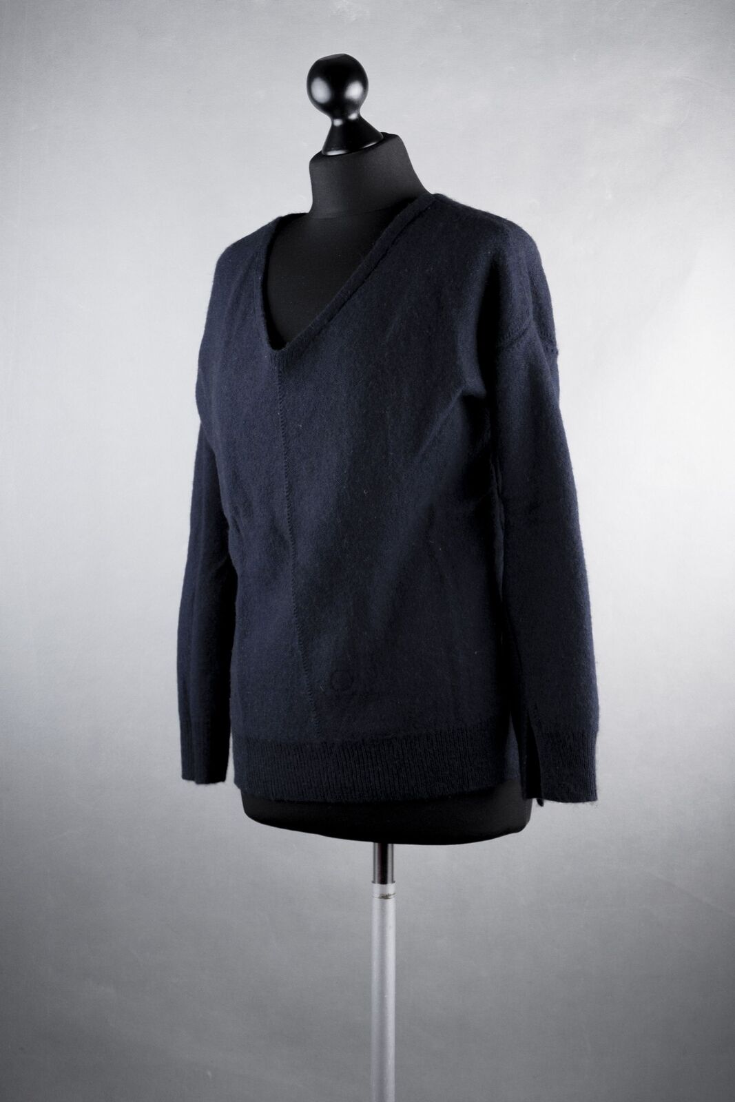 Promod Women Sweater M Blue Dark Blue Short V-Nec… - image 3