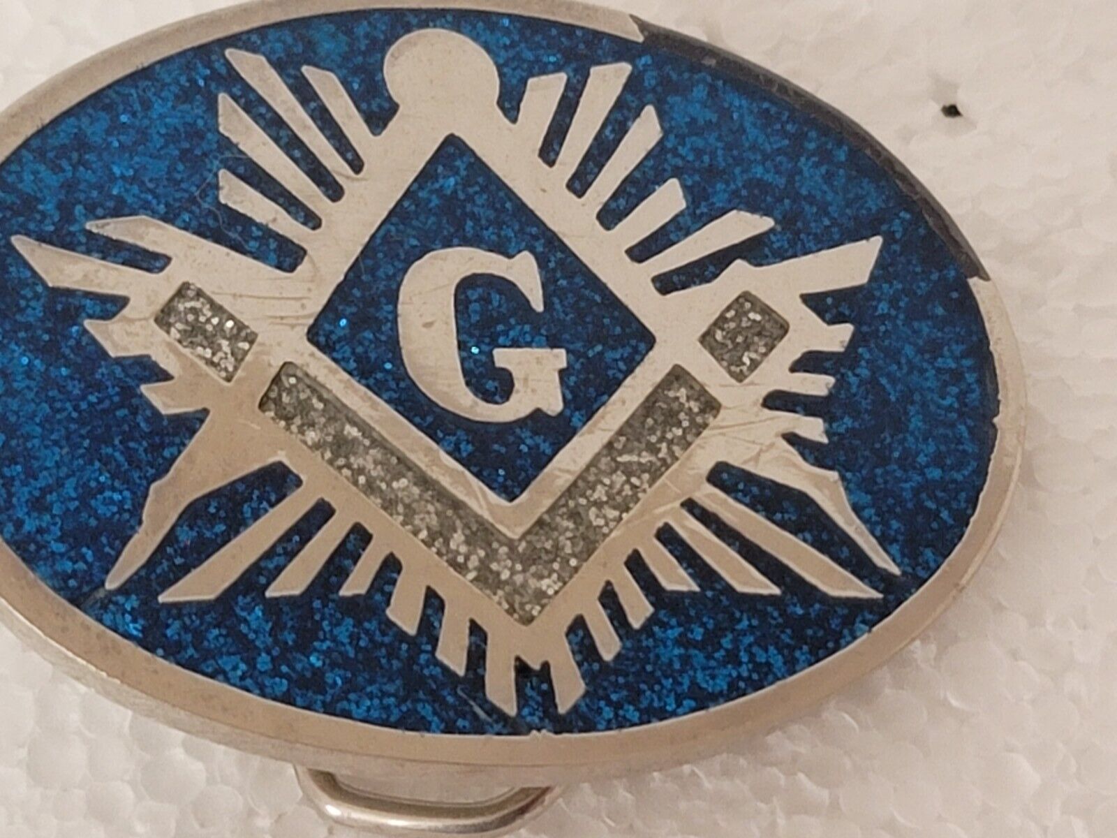 Vintage Masonic Freemason Belt Buckle Square & Co… - image 1