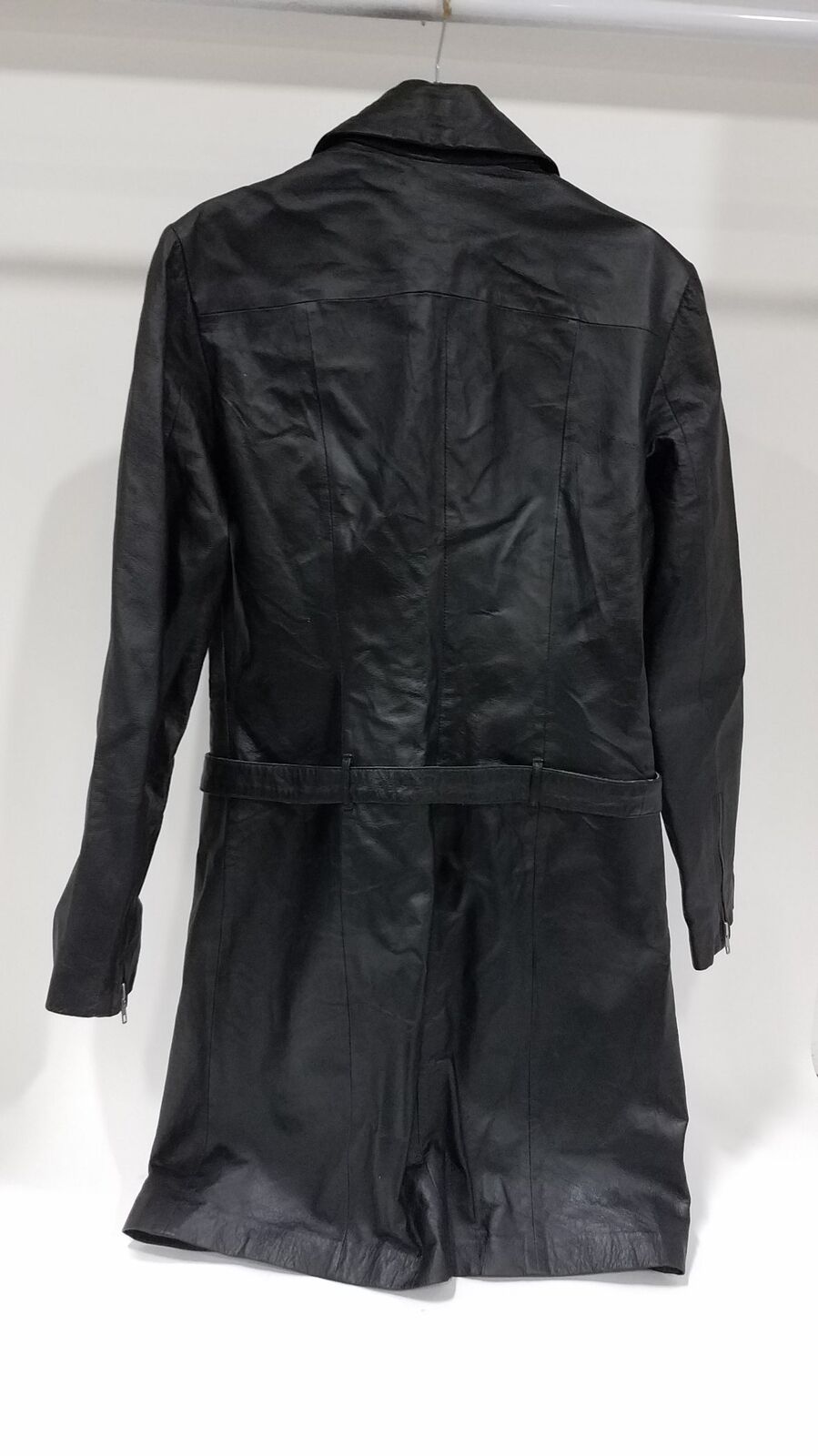 Women's NEWPORT NEWS Black Leather Coat 10 - image 2