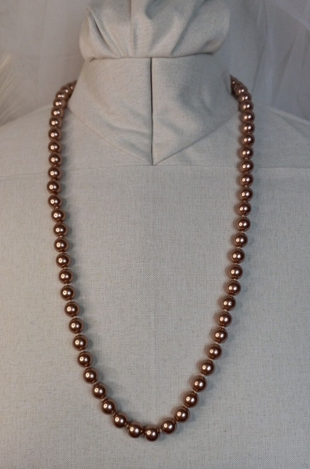 Vintage Joan Rivers Necklace Long Pearlescent Ros… - image 3