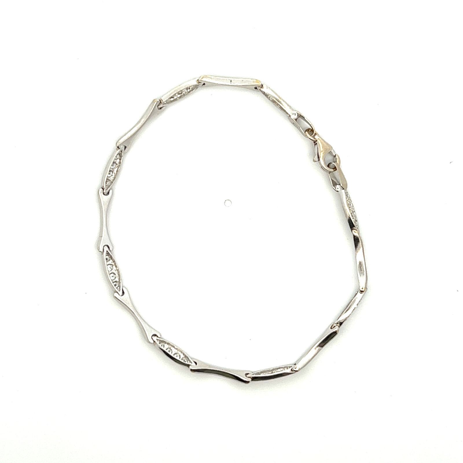 9ct White Gold Cubic Zirconia Bracelet - image 1