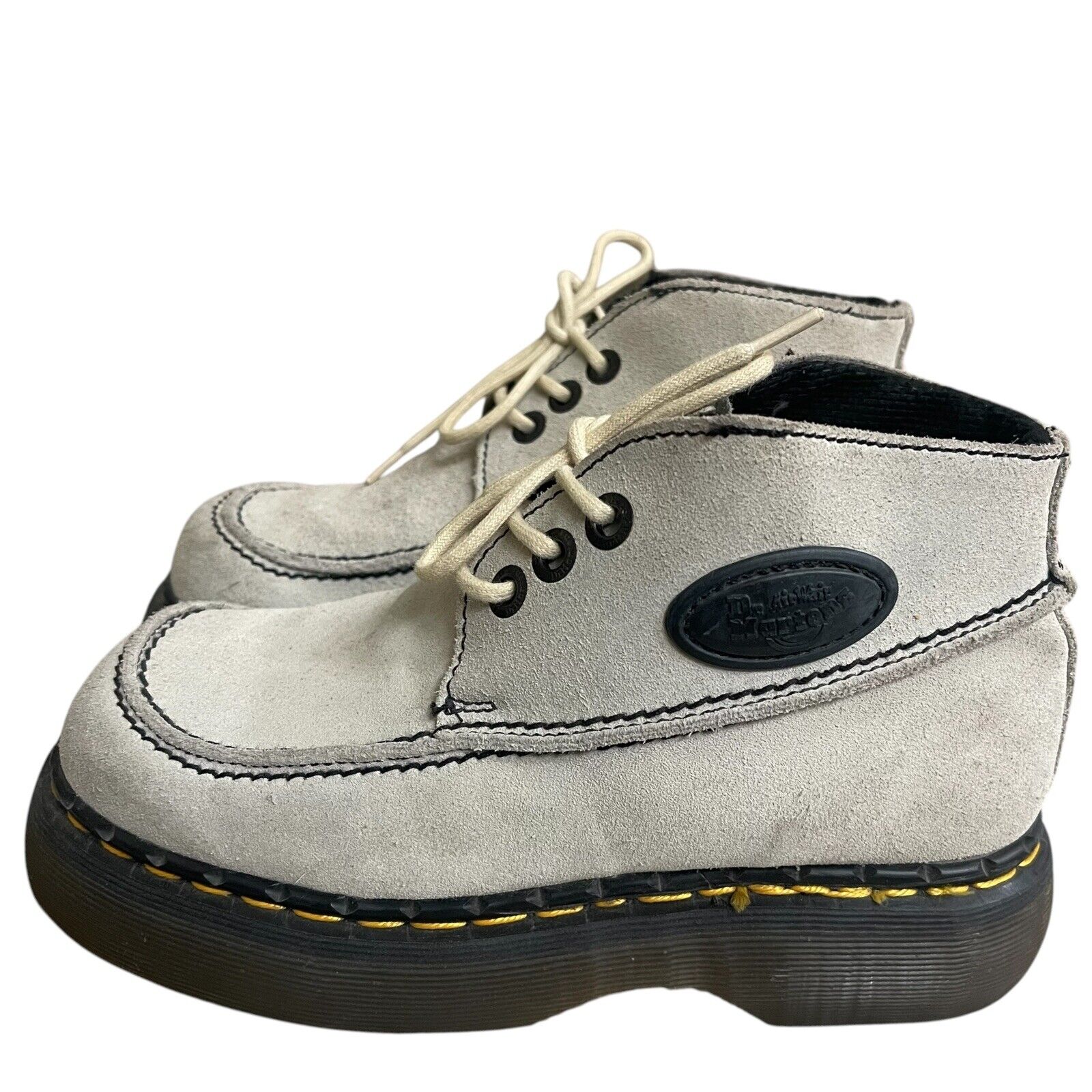 Dr Martens Vtg 8354Grey Suede Leather Platform Ra… - image 1