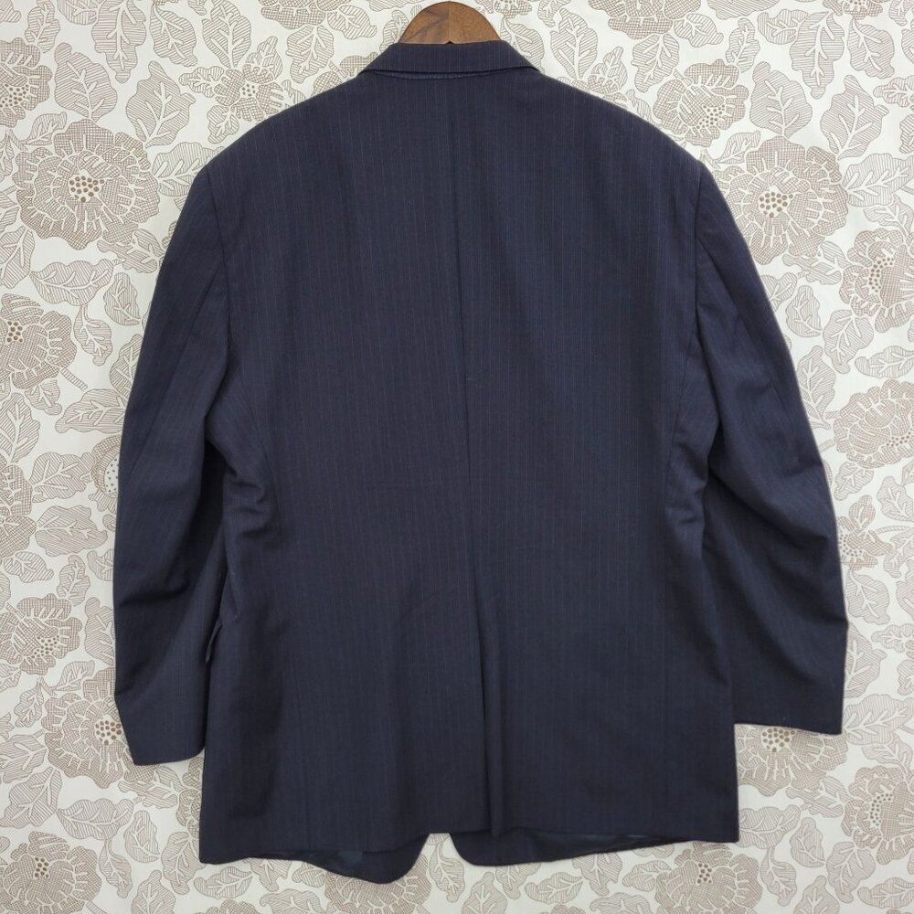 VTG Burberrys Wool Mens Dark Navy Pinstripe Blaze… - image 2