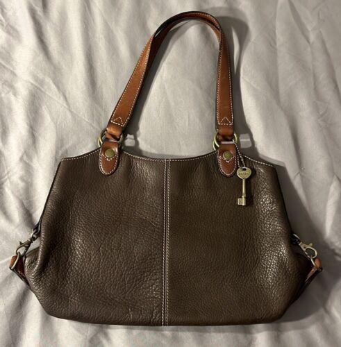 Fossil Leather Purse Chocolate Brown and Cognac - image 1