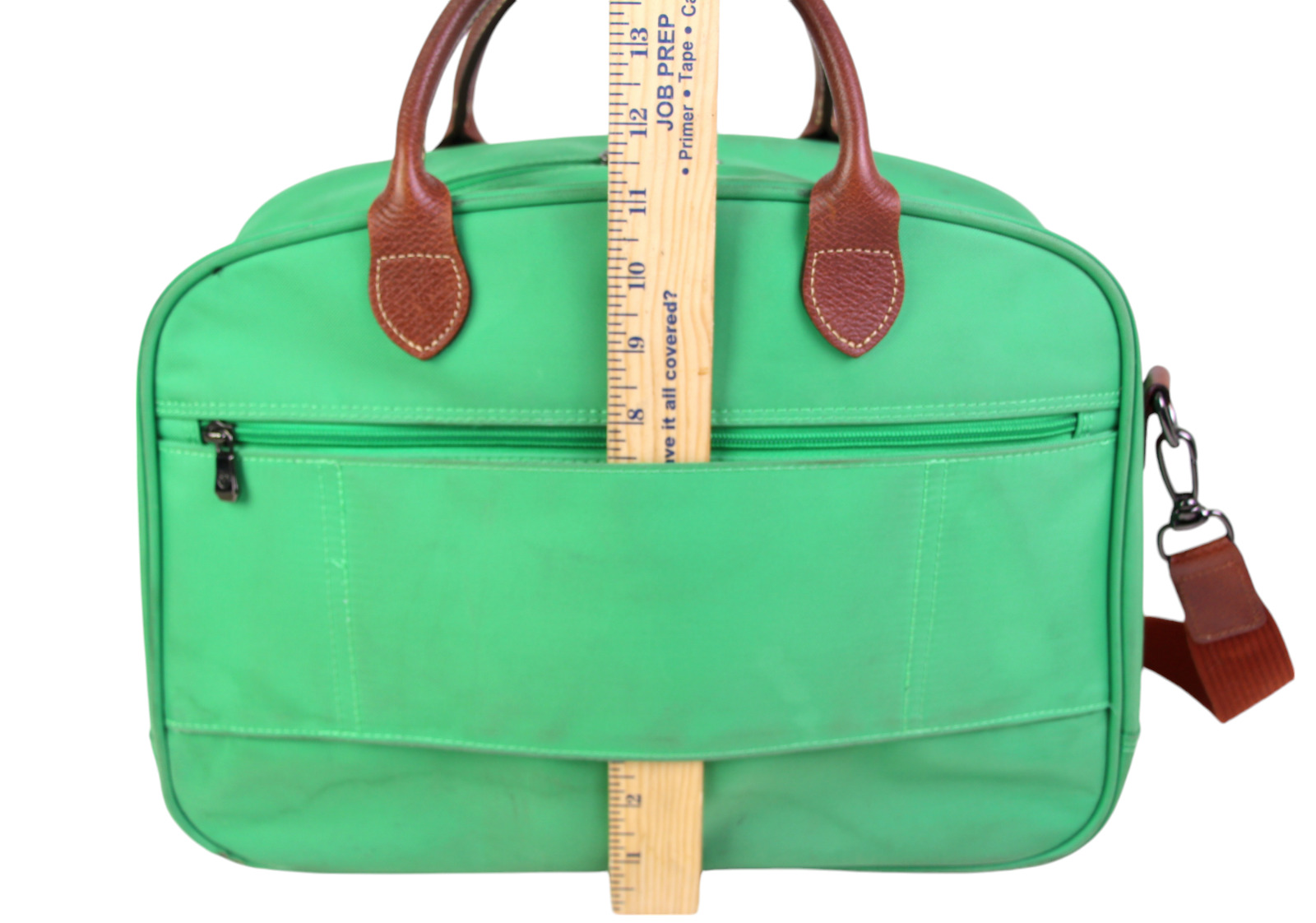 Longchamp GREEN CANVAS BROWN LEATHER ZIP AROUND T… - image 11