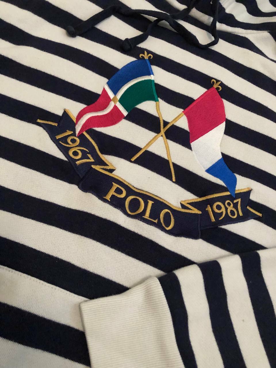 Ralph Lauren Polo Cross flags Hooded Sweater 1992… - image 2