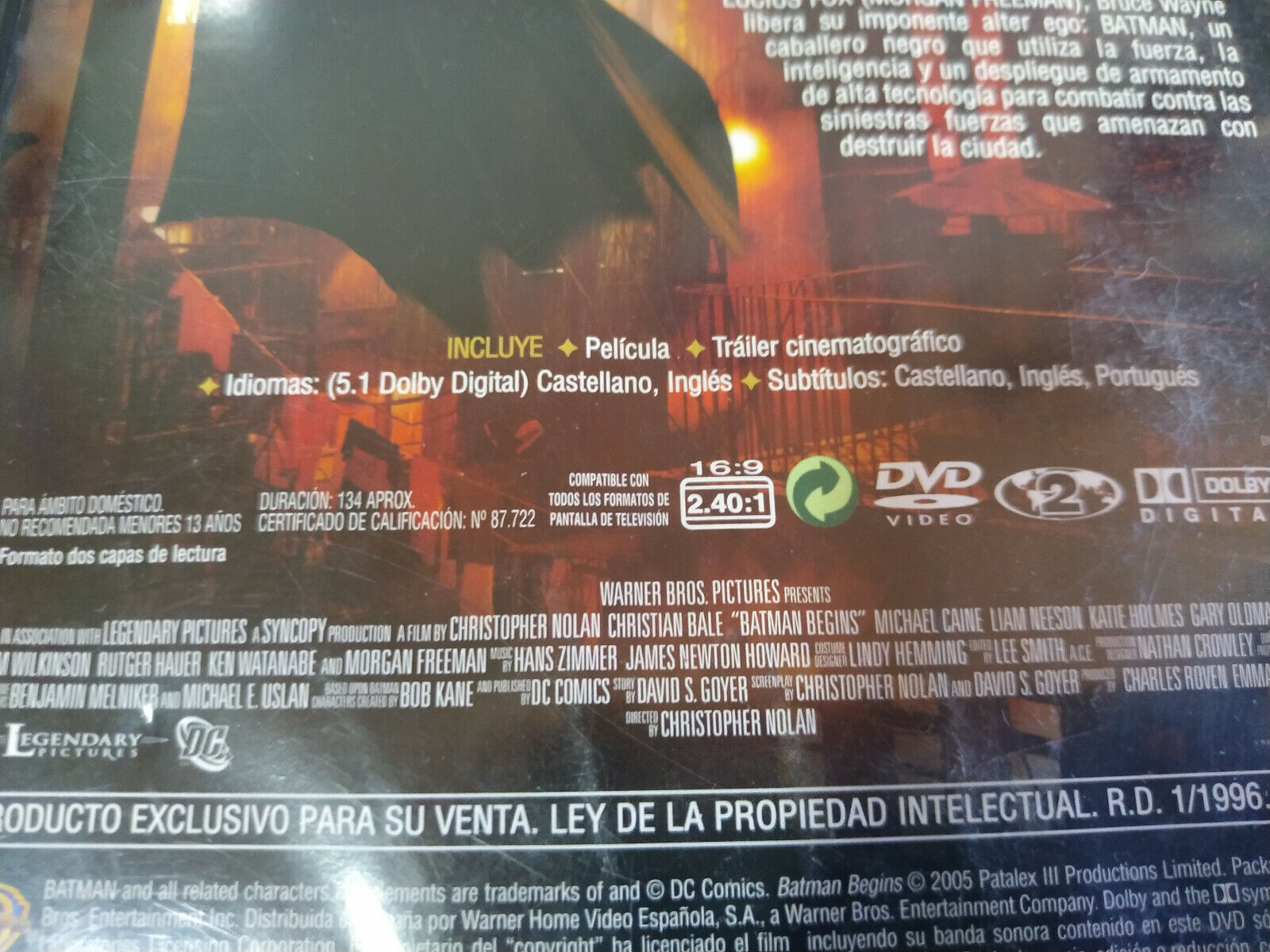 Batman Begins Christian Bale Christopher Nolan - DVD - REGION 2 AM  7321926594156 | eBay