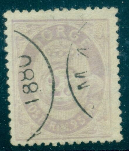 NORWAY #28 25ore lilac shaded posthorn, used w/1888 dated cancel VF | eBay