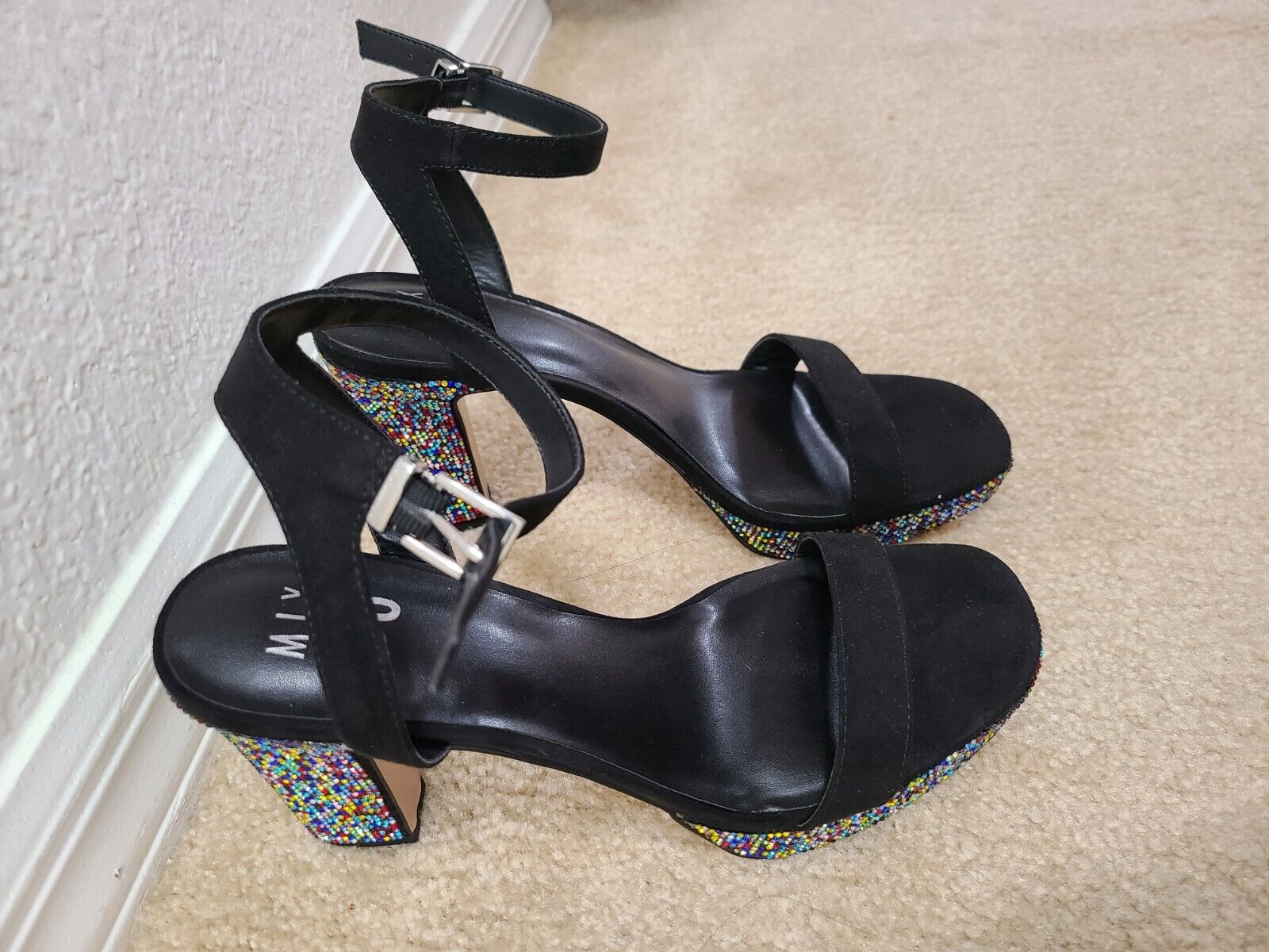 Mix No. 6 Women Black Heels With Multicolor Rhine… - image 2