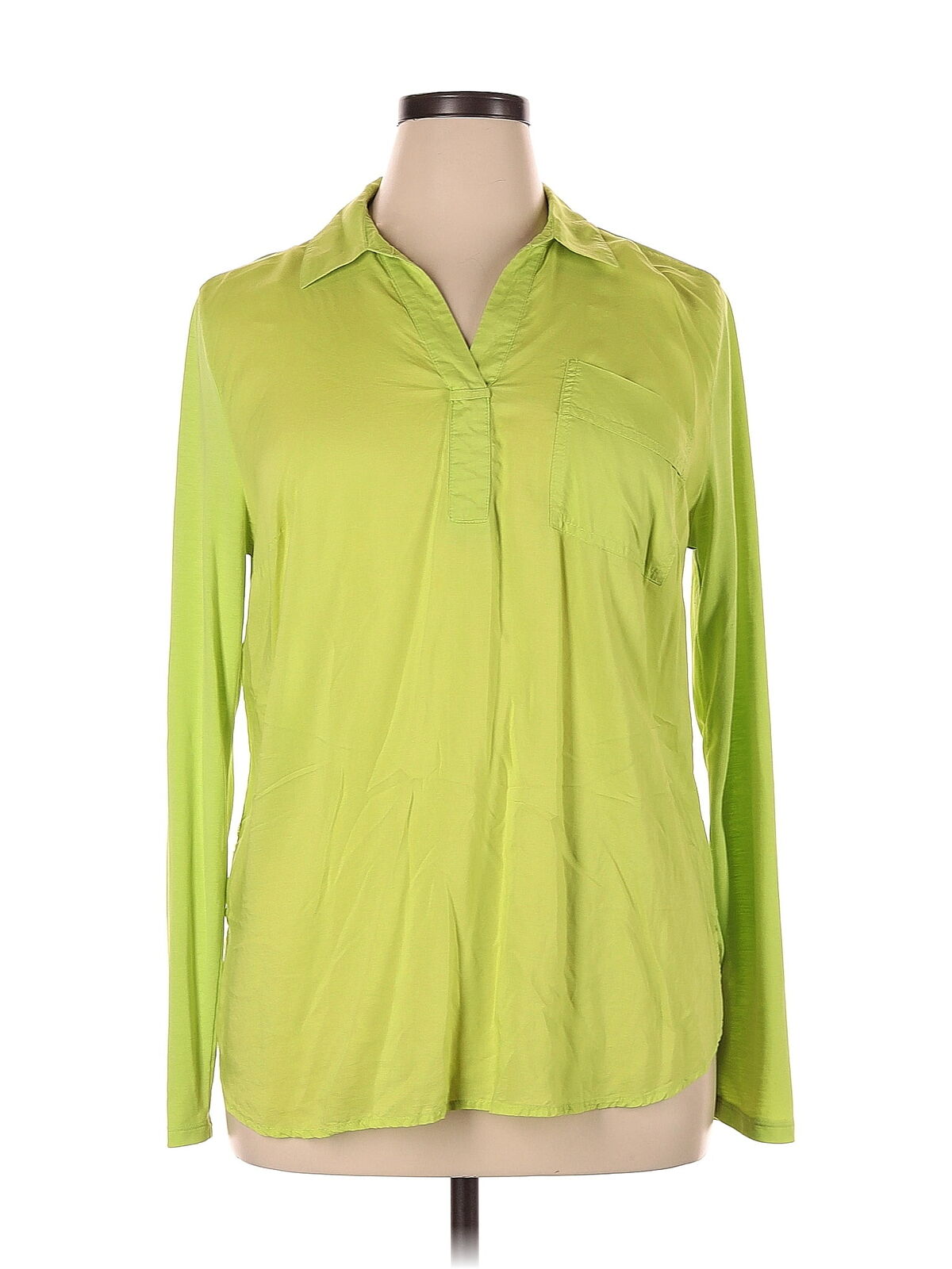 Liz Claiborne Women Green Long Sleeve Blouse XL - image 1