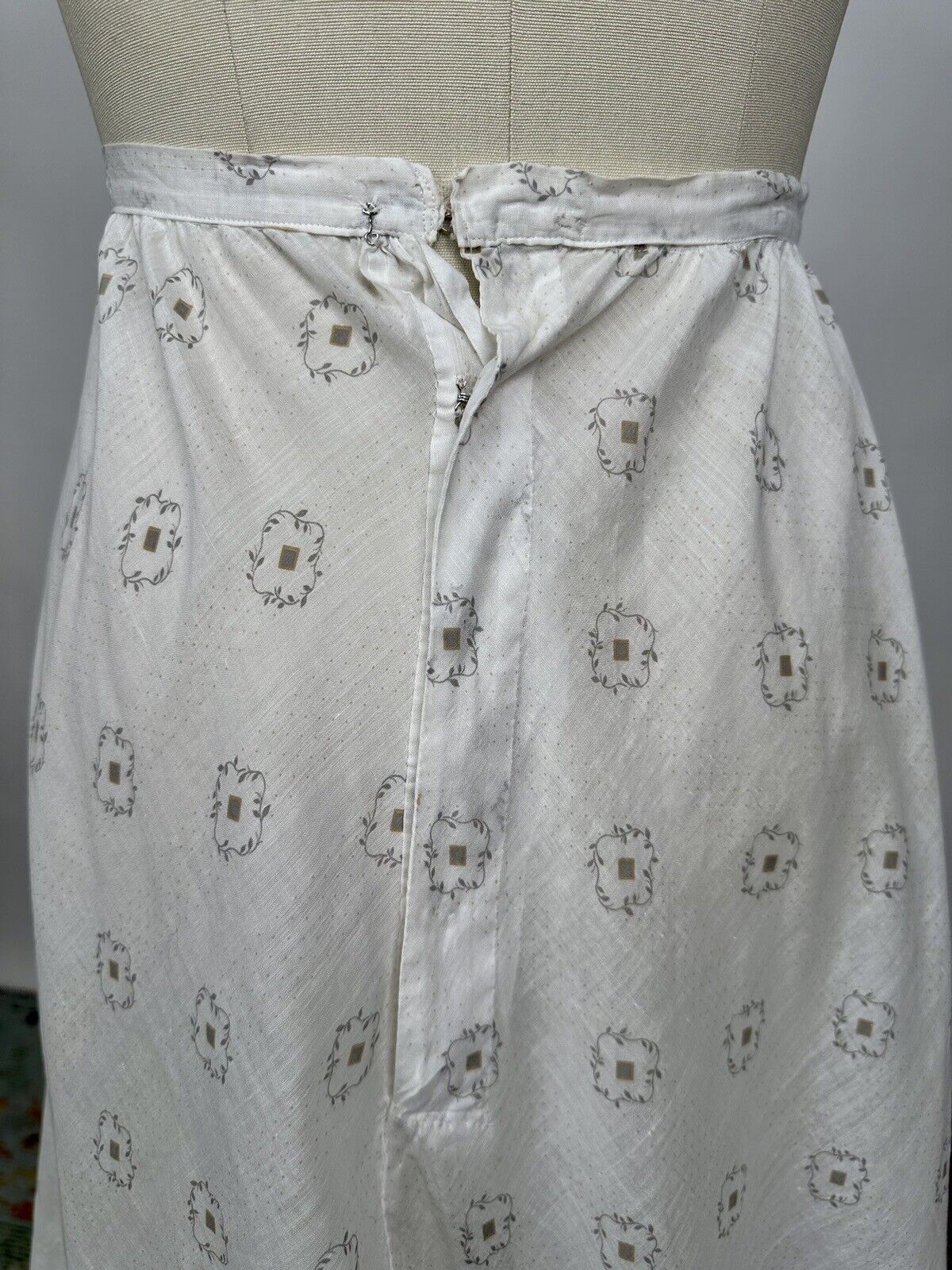 Antique Edwardian 1900s White Cotton Printed Unde… - image 10