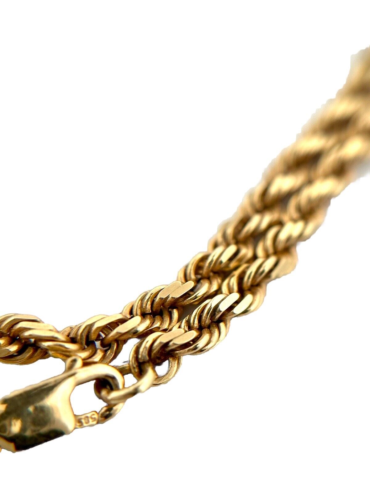 14k Solid Yellow Gold 15.6grams Twisted Rope Chai… - image 5