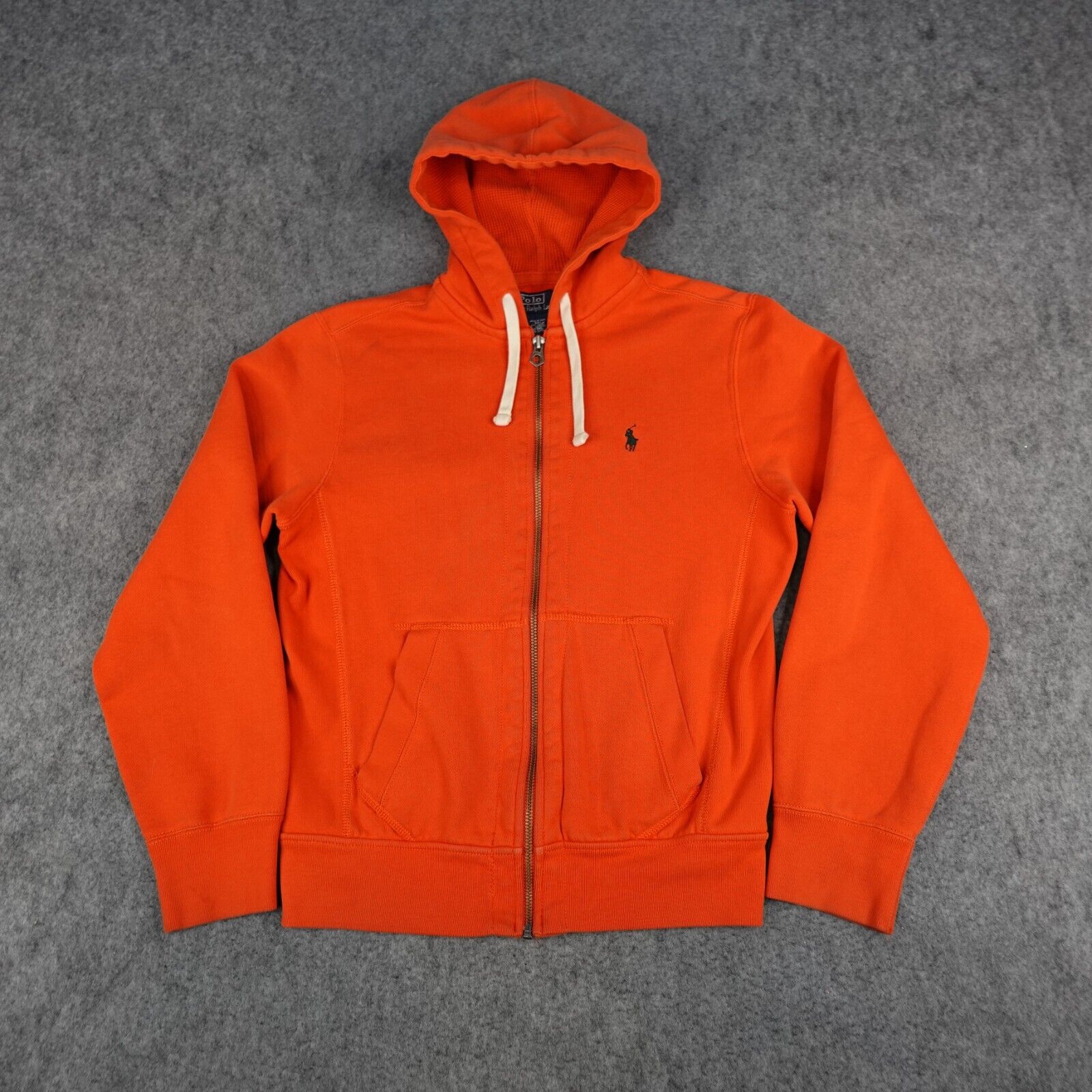 Polo Ralph Lauren Hoodie Mens Small Orange Full Z… - image 1