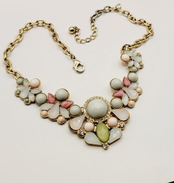 Vintage Geometric Multicolored Big Statement Neck… - image 2