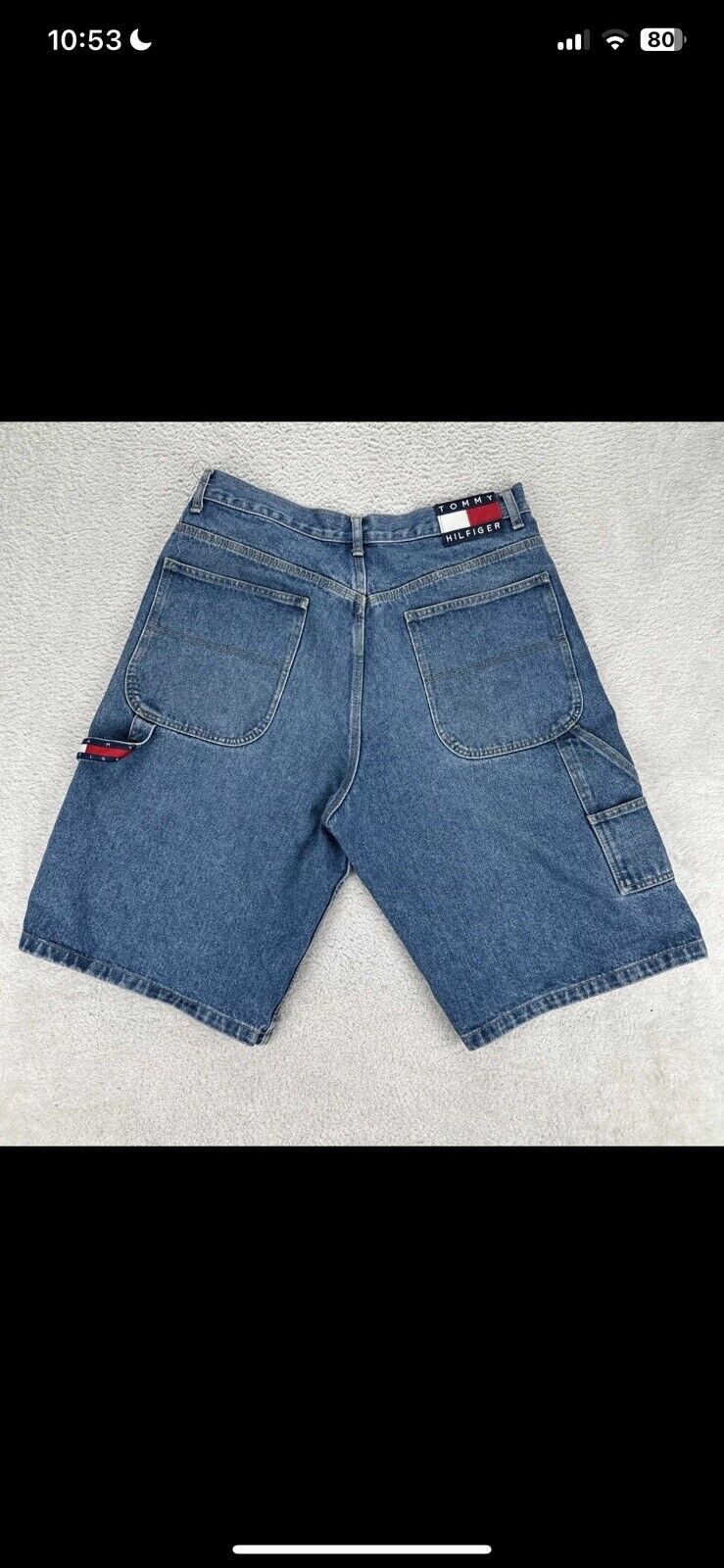 Vintage Tommy Hilfiger Jean Shorts Men 34 Carpent… - image 2