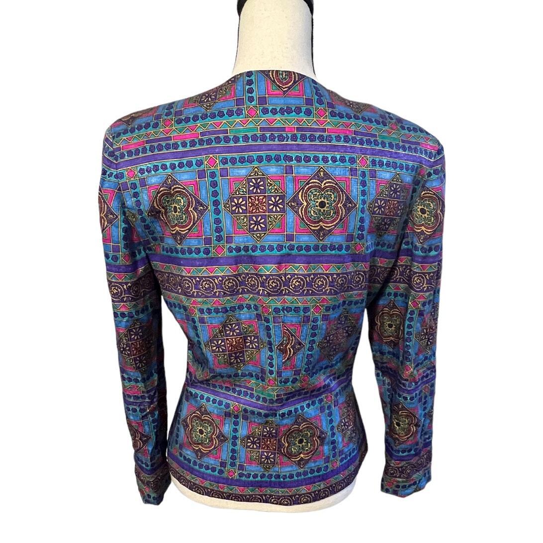 Vintage Adrianna Papell Women's Jacket Mandala Sa… - image 3